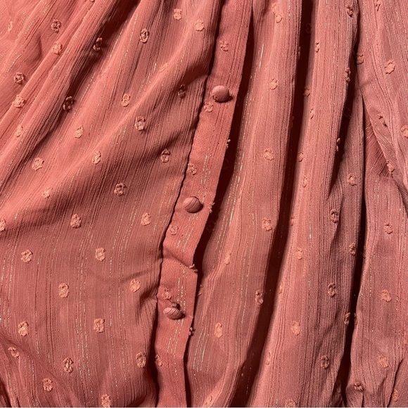 By The River Blush Pink Puff Sleeve Blouse Large - Picture 8 of 10